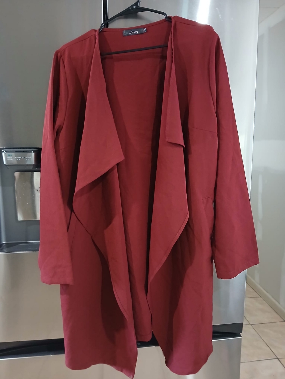 iClosam Brick Red Drape Cardigan